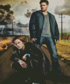 Dean And Sam Supernatural Diamond With Numbers