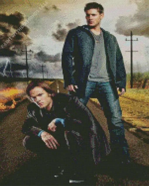 Dean And Sam Supernatural Diamond With Numbers