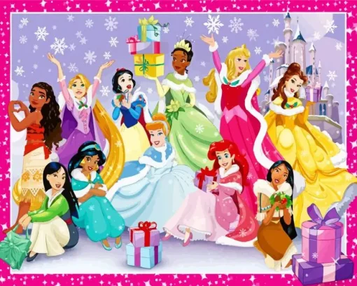 Disney Princesses In Christmas Diamond Paintings