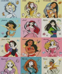 Disney Princesses Poster Diamond Paints