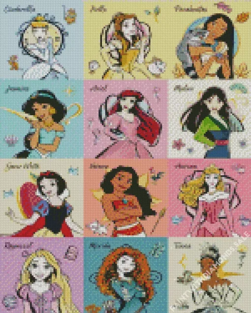 Disney Princesses Poster Diamond Paints