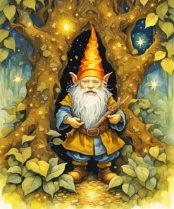 Fantasy Gnome Diamond With Numbers