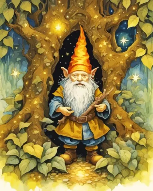 Fantasy Gnome Diamond With Numbers