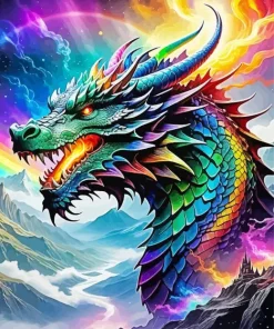 Fantasy Rainbow Dragon Diamond Paintings