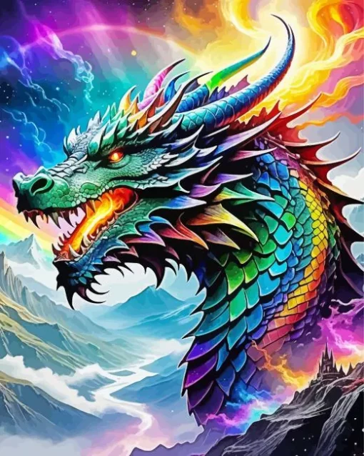 Fantasy Rainbow Dragon Diamond Paintings