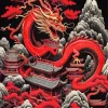 Fantasy Red chinese dragon Diamond Paintings