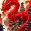 Fantasy Red chinese dragon art Diamond Paintings