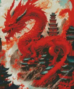 Fantasy Red chinese dragon art Diamond Paints