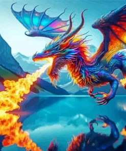 Fire Colorful Dragon Diamond Paintings