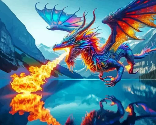 Fire Colorful Dragon Diamond Paintings