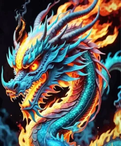 Fire chinese dragon Diamond Paintings