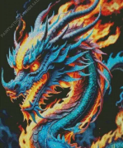 Fire chinese dragon Diamond Paints