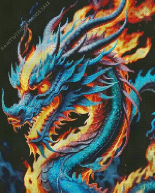 Fire chinese dragon Diamond Paints