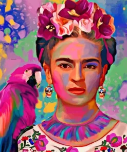 Frida Kahlo And Parrot Diamond Painting