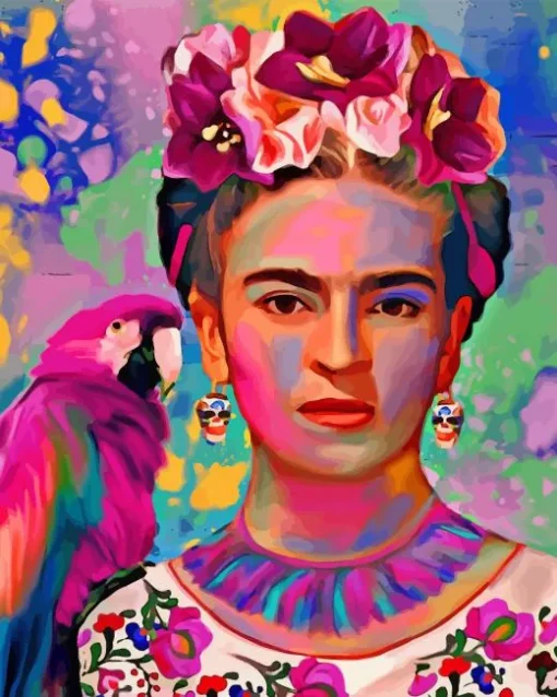 Frida Kahlo And Parrot Diamond Painting