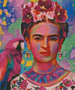 Frida Kahlo And Parrot Diamond Painting