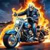 Ghostrider On harley davidson Diamond Paints