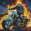 Ghostrider On harley davidson Diamond With Numbers