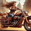 Girl On harley davidson Diamond Paints