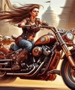 Girl On harley davidson Diamond Paints