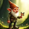 Gnome Holding A Butterfly Diamond With Numbers