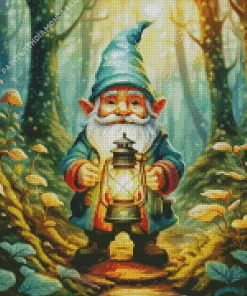 Gnome Holding A Lantern Diamond Dotz