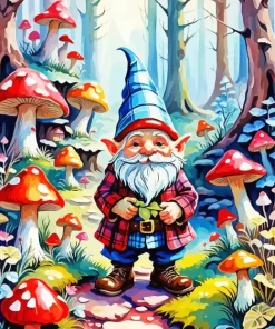 Gnome In Forest Diamond With Numbers