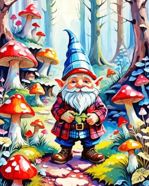 Gnome In Forest Diamond With Numbers