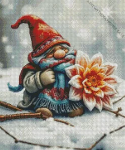 Gnome In Snow Diamond Dotz