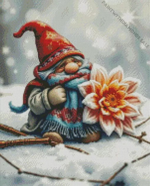 Gnome In Snow Diamond Dotz