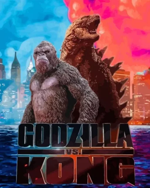 Godzilla VS Kong Gorilla Poster Diamond Painting