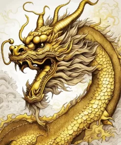 Golden chinese dragon Diamond Paintings