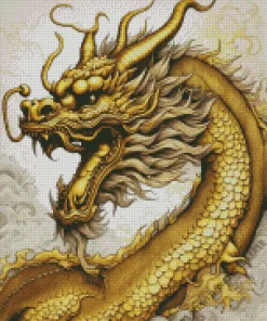 Golden chinese dragon Diamond Paints