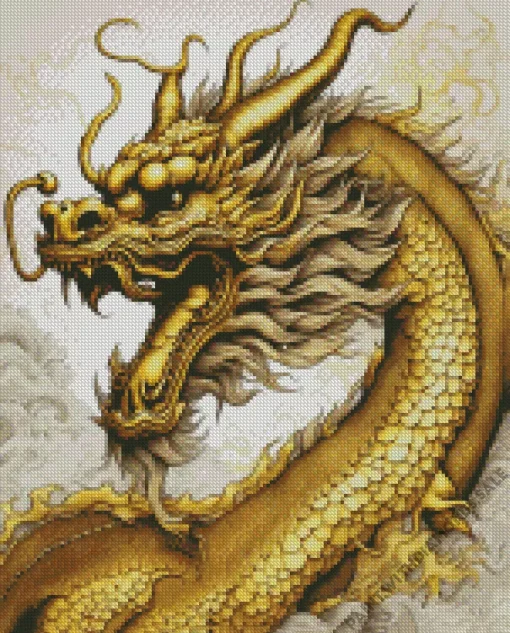 Golden chinese dragon Diamond Paints