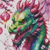 Green Pink chinese dragon Diamond Paints