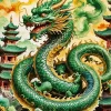 Green chinese dragon Diamond Paintings