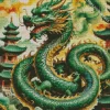 Green chinese dragon Diamond Paints