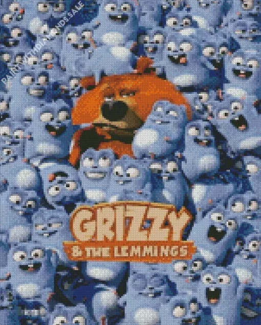 Grizzy And The Lemmings Diamond Painting