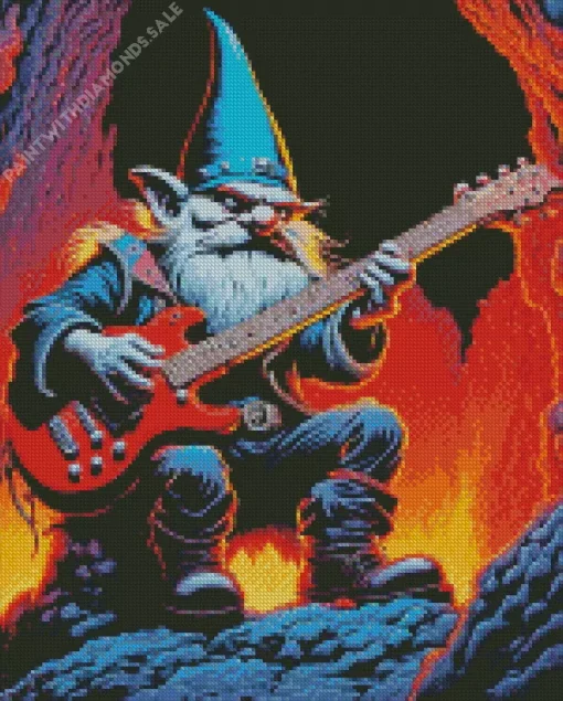 Guitarist Gnome Diamond With Numbers