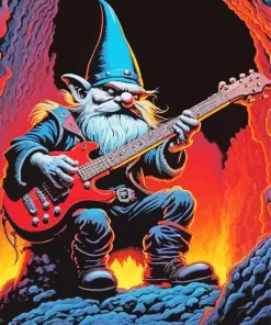 Guitarist Gnome Diamond With Numbers