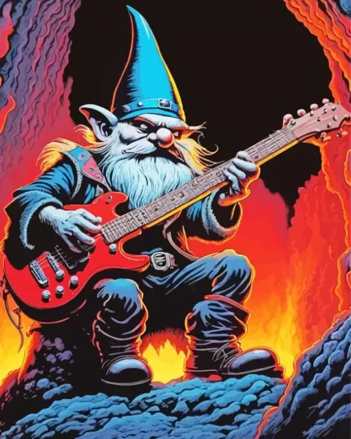 Guitarist Gnome Diamond With Numbers