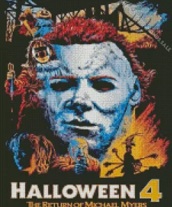 Halloween 4 The Return of Michael Myers Poster Diamond With Numbers