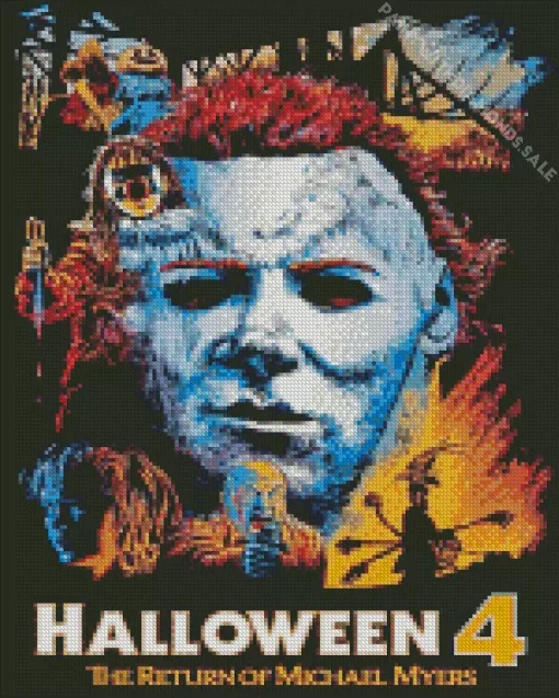 Halloween 4 The Return of Michael Myers Poster Diamond With Numbers