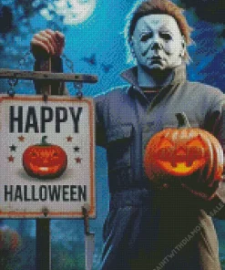 Happy Halloween Michael Myers Diamond With Numbers