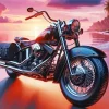 Harley Davidson In The Beach Diamond Paints