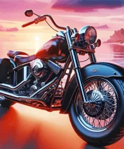 Harley Davidson In The Beach Diamond Paints