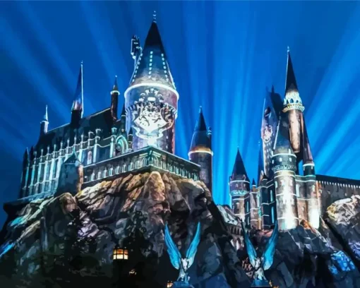 Harry Potter hogwarts at night Diamond Paintings