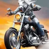 Horse riding a harley davidson Diamond Paints