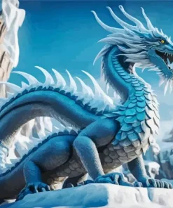 Ice chinese dragon Diamond Paintings