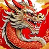 Illustration Red Chinese Dragon diamond paintings